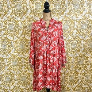Sissel Edelbo One Of A Kind Floral V-Neck Mini Dress One Size Fits Most